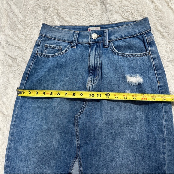 SO Junior's Size 9/29 Light Blue Front Slit Denim Skirt Minimalist Casual Cowboy - Picture 6 of 9